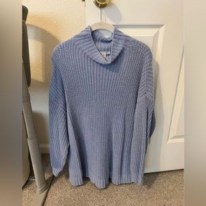 American Eagle Mock Neck Sweater in Dusty Blue